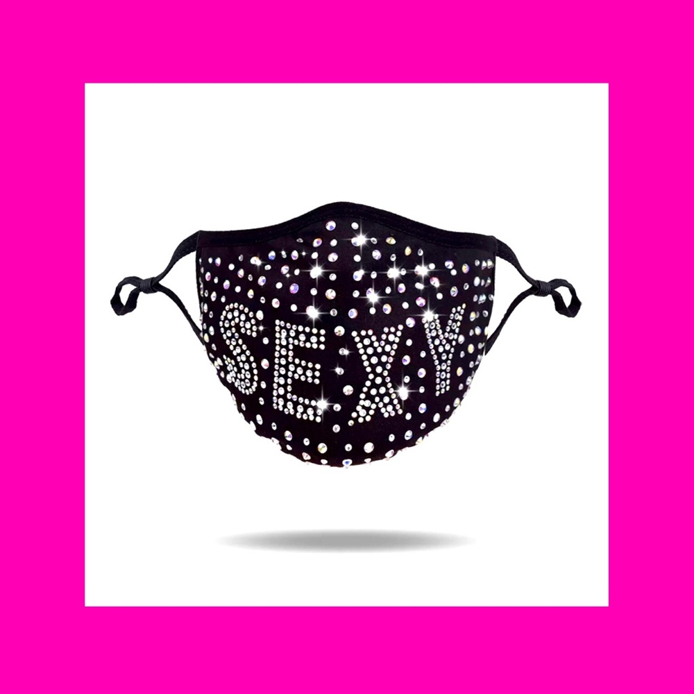 😷 Rhinestone *SEXY* Adjustable Face Mask - Picture 2 of 4